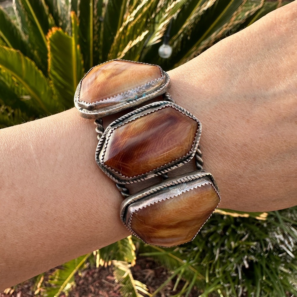 Sterling Silver Tiger Eye Cuff